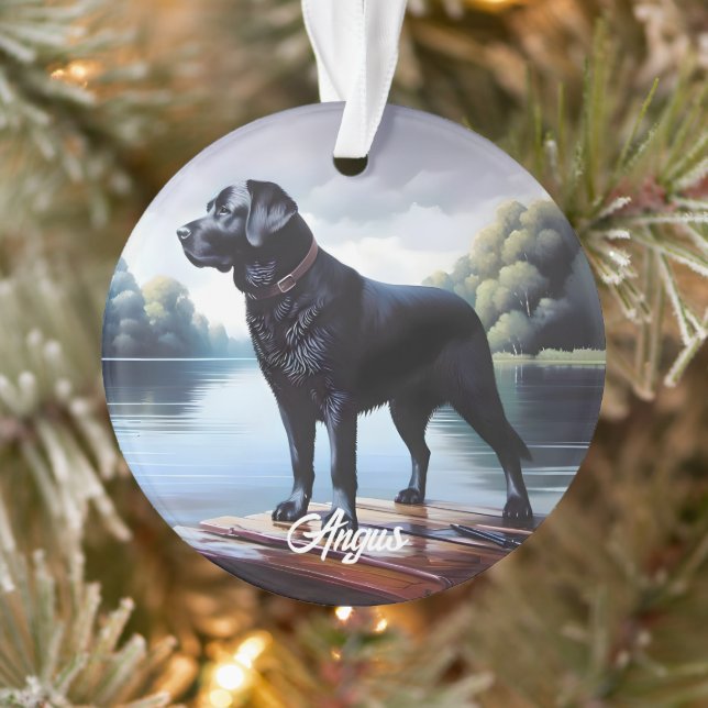 Black Labrador Lake Ornament (Tree)