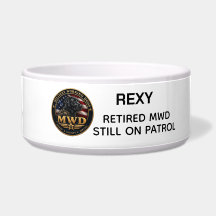 Black Labrador Military Working Dog Bowl