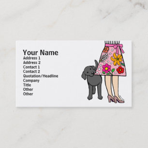 Black Labrador & Mom's Skirt Cartoon Business Card