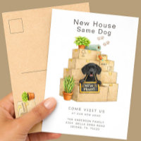 Black Labrador New House Moving Announcement