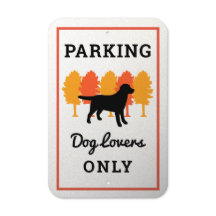 Black Labrador Outline Autumn Parking