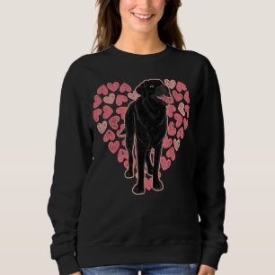 Black Labrador Owner Animal Pet Hearts Dog Black Sweatshirt