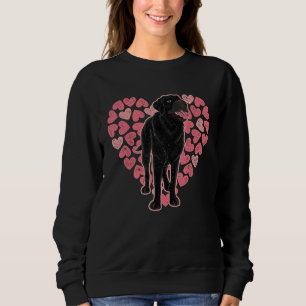 Black Labrador Owner Animal Pet Hearts Dog Black Sweatshirt