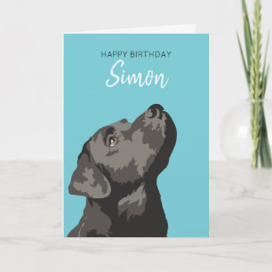 Black Labrador Personalised Happy Birthday Card