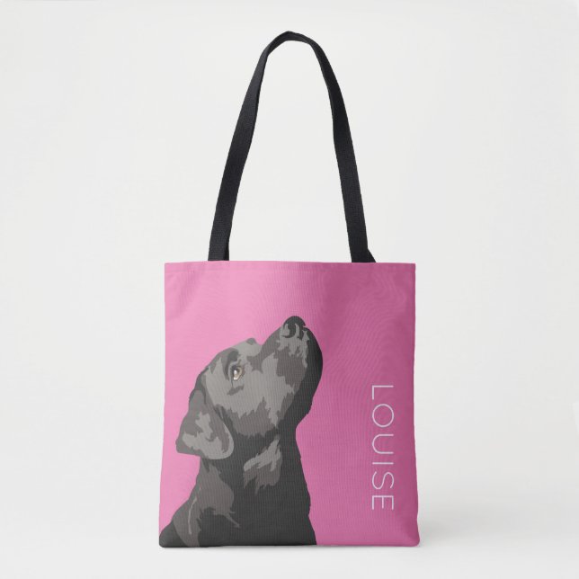 Black Labrador Personalized Cross Body Bag (Front)