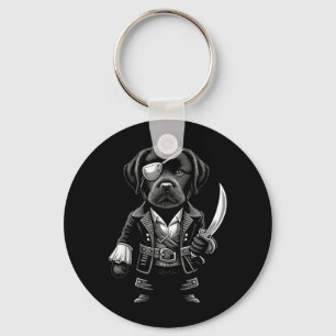 Black Labrador Pirate Dog Halloween Party T-Shirt1 Keychain