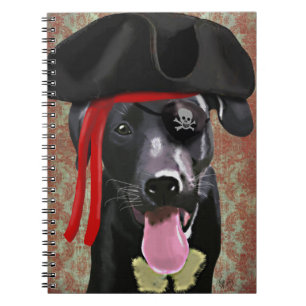 Black Labrador Pirate Dog Notebook