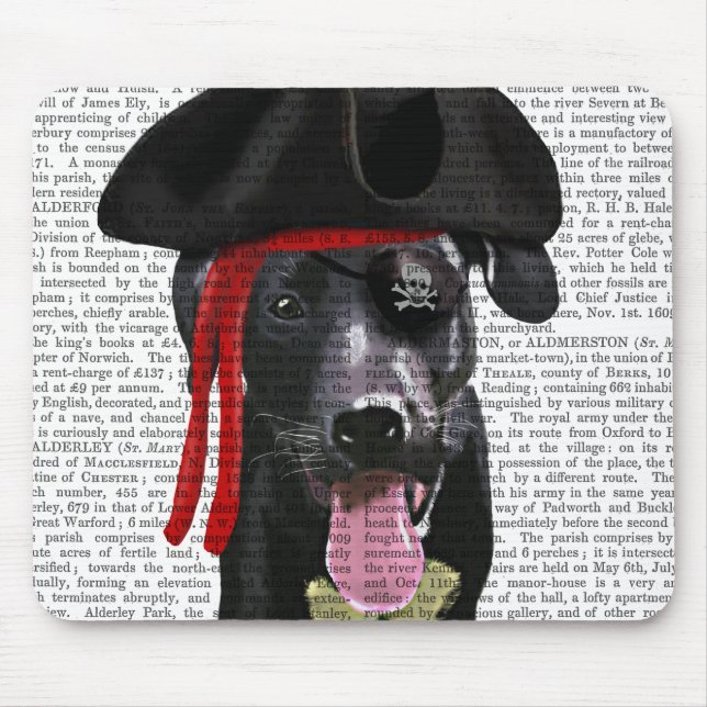 Black Labrador Pirate Mouse Pad (Front)