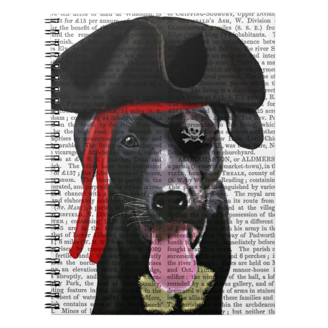 Black Labrador Pirate Notebook (Front)