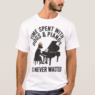 Black Labrador Playing Piano - Time Spent with Dog T-Shirt