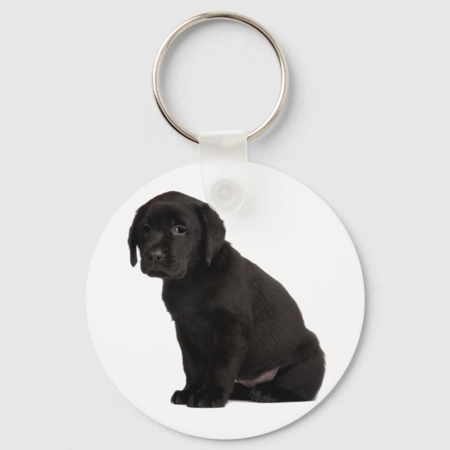 Black Labrador Puppy Keychain (Front)