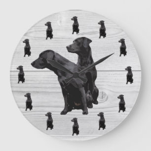 Black Labrador Rétrieuse Grande horloge