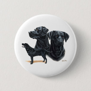 Black Labrador Retriever 2 Inch Round Button