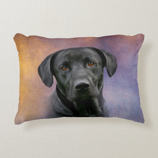 Black Labrador Retriever Accent Pillow (Front)