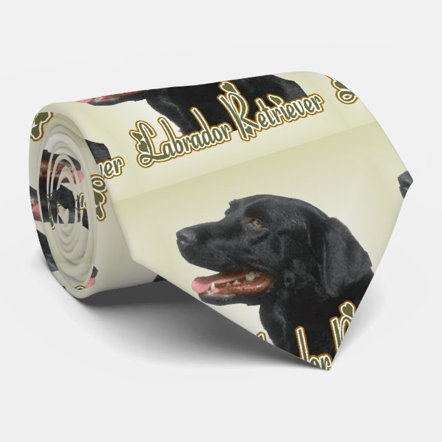 Black Labrador Retriever Art Gifts Tie (Rolled)