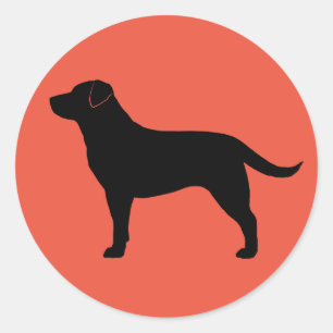 Black Labrador Retriever Black Lab Dog Silhouette Classic Round Sticker