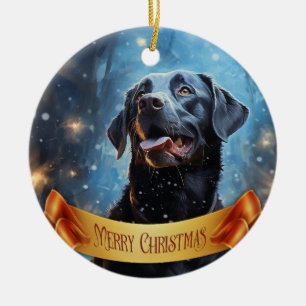 Black Labrador Retriever Ceramic Ornament