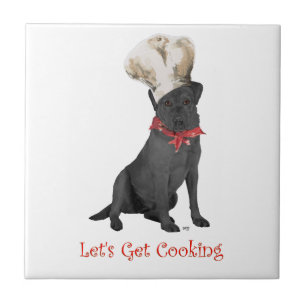 Black Labrador Retriever Chef Tile