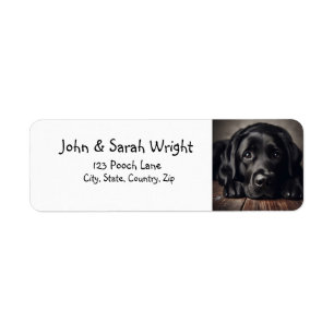 Black Labrador Retriever Chien Étiquette de adress