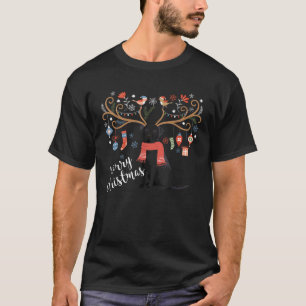 Black Labrador Retriever Christmas Dog T-Shirt