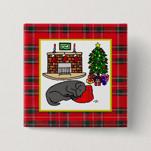 Black Labrador Retriever Christmas Pins