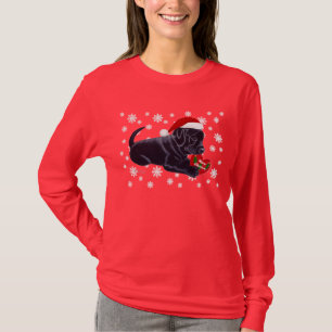 Black Labrador Retriever Christmas Snowflake T-Shirt