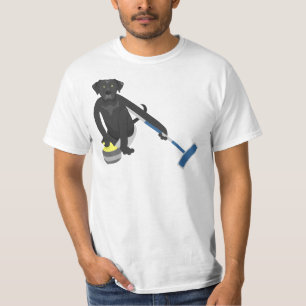Black Labrador Retriever Curling T-Shirt