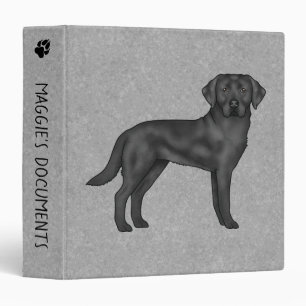 Black Labrador Retriever Cute Cartoon Lab Dog Grey Binder