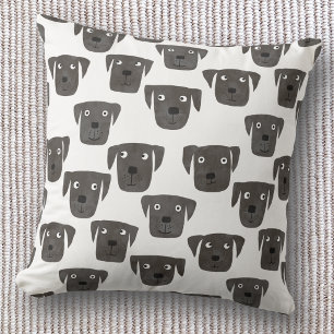 Black Labrador Retriever Cute Throw Pillow