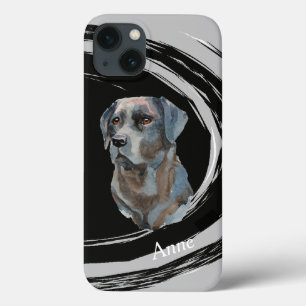 Black Labrador Retriever Dog Abstract Swirl iPhone 13 Case