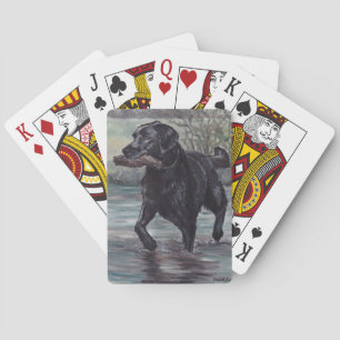 Black Labrador Retriever Dog Art Playing Cards