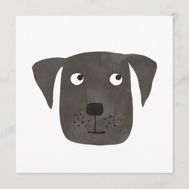 Black Labrador Retriever Dog Birthday Card (Front)