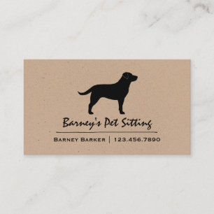 Black Labrador Retriever Dog Breed Silhouette Business Card