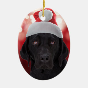 Black Labrador Retriever dog Ceramic Ornament