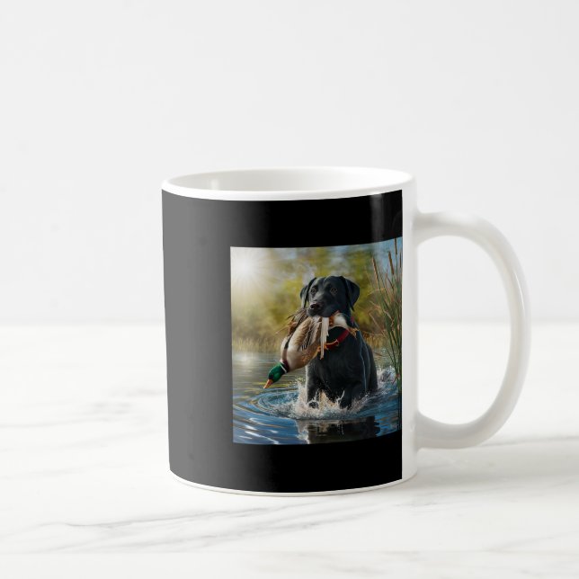 Black Labrador Retriever Dog Hunting Ducks In A Po Coffee Mug (Right)
