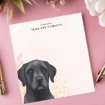 Black Labrador Retriever Dog Personalized Name Notepad<br><div class="desc">Celebrate your love for Labs with this handsome, personalized notepad. A beautifully detailed illustration of a black Labrador Retriever gazes out from the lower-left corner. The soft, neutral background complements the dog's rich coat. Add your own custom text to make this notepad a unique and cherished item. Perfect for dog...</div>