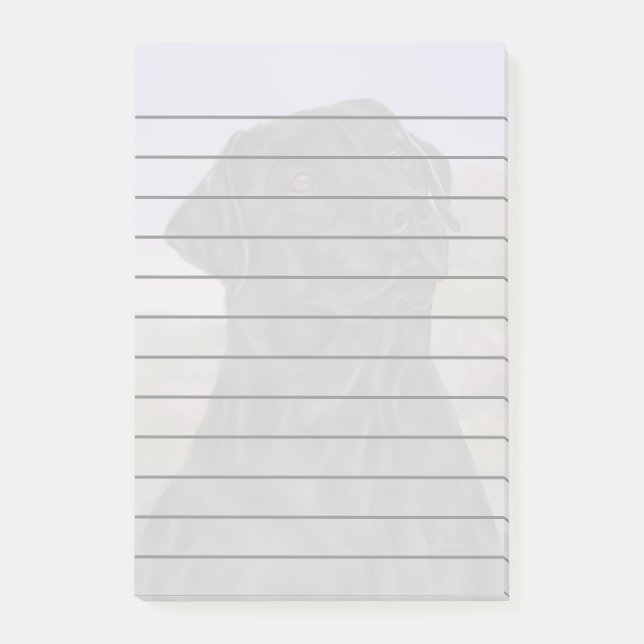 Black Labrador Retriever Dog Print Post-it Notes (Front)