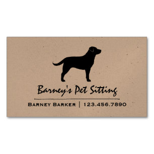 Black Labrador Retriever Dog Silhouette Black Lab Magnetic Business Card