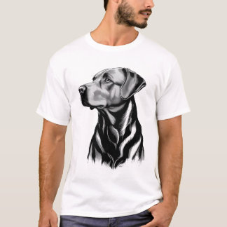 Black Labrador Retriever Dog Sketch T-Shirt
