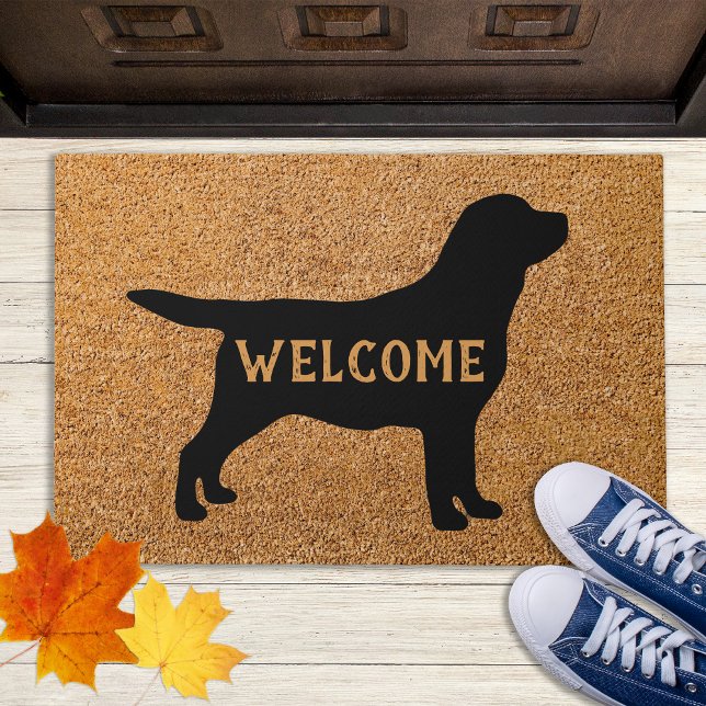 Black Labrador Retriever Dog Welcome Entry Doormat (Creator Uploaded)
