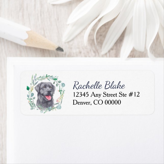 Black Labrador Retriever Dog Wreath Adresse de ret (En situation)