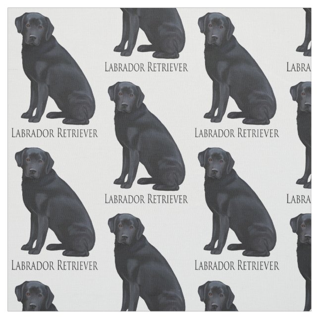 Black Labrador Retriever Fabric (Swatch)