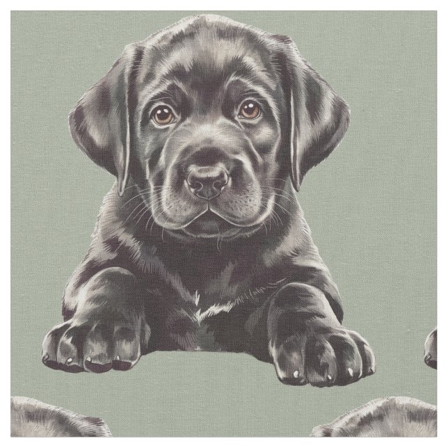 Black Labrador Retriever  Fabric (Close Up)