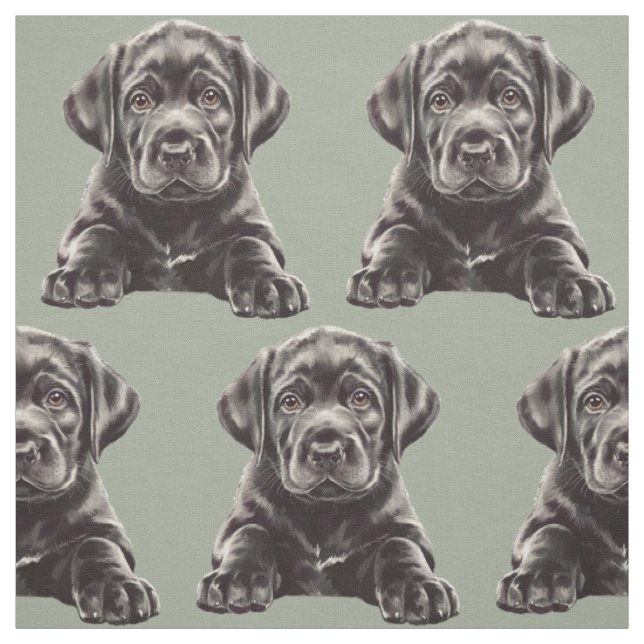 Black Labrador Retriever  Fabric (Swatch)