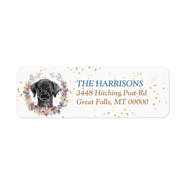Black Labrador Retriever Fleurs de ressort Wreath (Devant)
