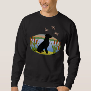 Black Labrador Retriever Hunting Dog Sunset Sweatshirt