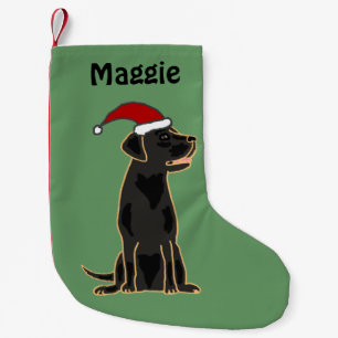 Black Labrador Retriever in Santa Hat Christmas Small Christmas Stocking