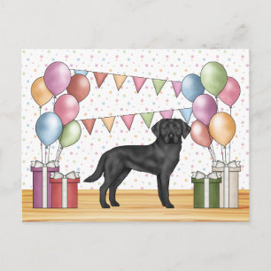 Black Labrador Retriever Lab Dog Colourful Birthda Postcard