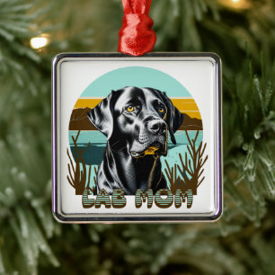 Black Labrador Retriever   Lab Mom Metal Ornament