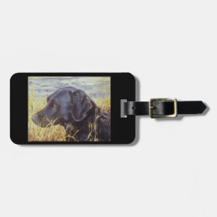 Black Labrador retriever luggage tag or purse tag